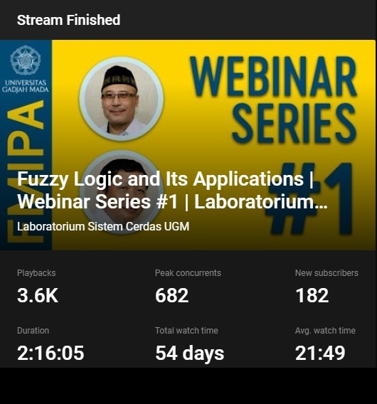Lab. Sistem Cerdas Seminar Online Series #1 “Fuzzy Logics and Its Applications”