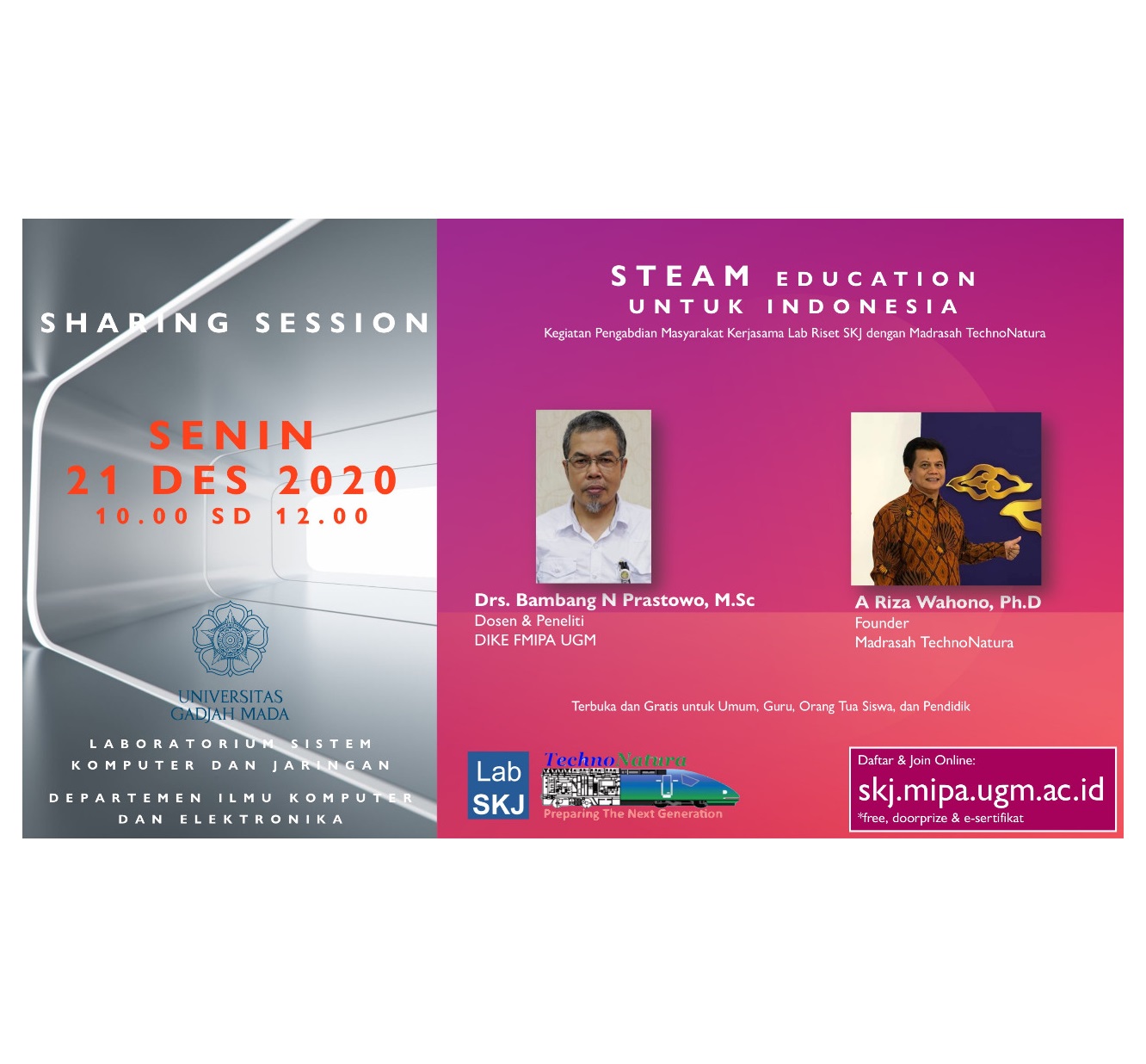 [21 Desember 2020] Sharing Session : STEAM Education untuk Indonesia