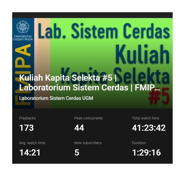 Kuliah Kapita Selekta Sistem Cerdas #5 Teknologi Kecerdasan Buatan untuk mendukung Keputusan pada Bidang Medis