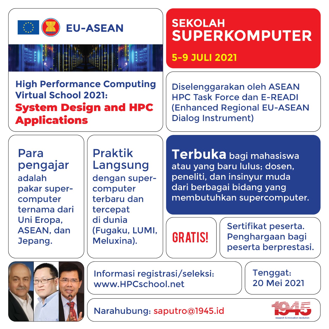 [July 5 – 9 2021] HPC Virtual School 2021: Supercomputer School