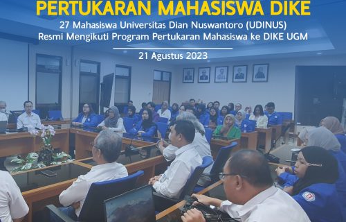 Serah Terima Student Exchange dari Prodi Teknik Informatika dan Sistem Informasi Universitas Dian Nuswantoro ke Departemen Ilmu Komputer dan Elektronika Universitas Gadjah Mada untuk Semester Gasal 2023/2024