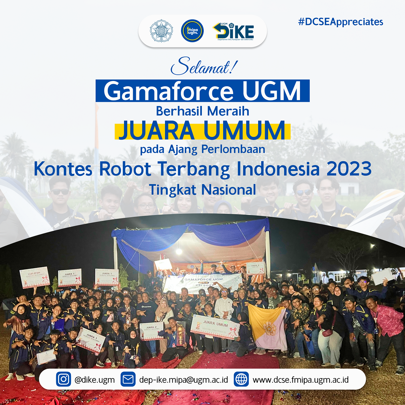 Selamat Gamaforce Juara Umum KRTI