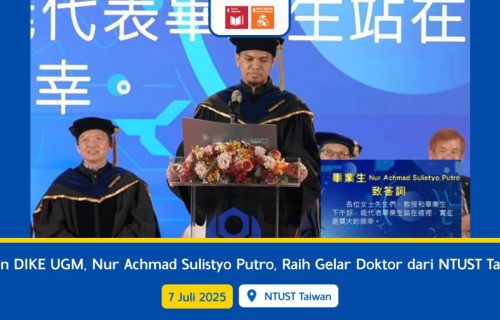 Dosen DIKE UGM, Nur Achmad Sulistyo Putro, Raih Gelar Doktor dari NTUST Taiwan