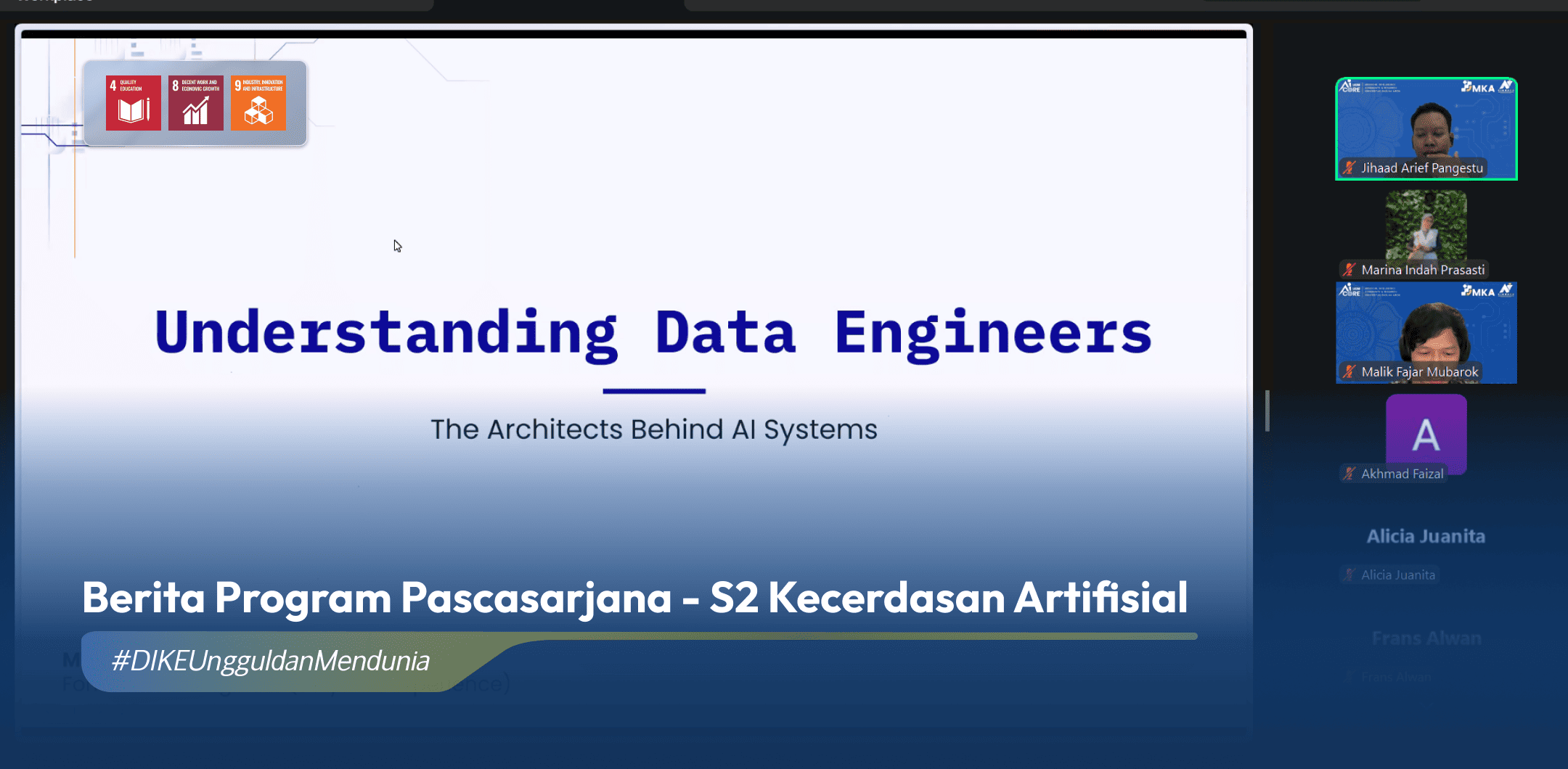 AI Core Magister Kecerdasan Artifisial DIKE UGM Selenggarakan Webinar “Understanding Data Engineers: The Architects Behind AI Systems”